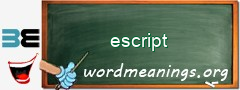 WordMeaning blackboard for escript